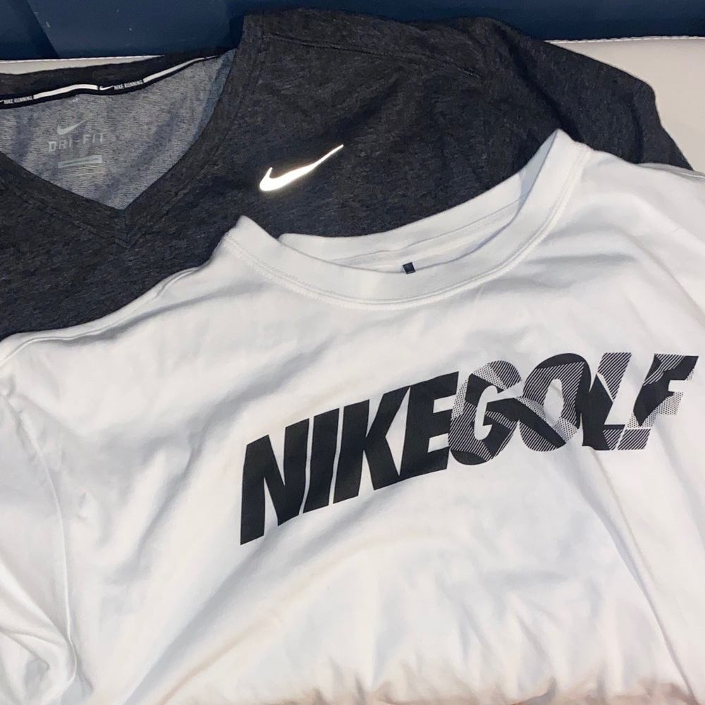 Nike Mens Golf‎ Dri-Fit Shirts Bundle Dark Gray and White